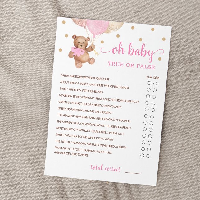 Sant eller falskt - babyvykort för Party Inbjudningar (Skapare uppladdad)