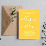 Sant enkelhet 1 Marigold-skript - minimalt Bröllop Inbjudningar<br><div class="desc">Den här enkla och vackra bröllopsinbjudan är perfekt för minimalisterna i oss alla! Kontakta mig om du vill ha hjälp med att anpassa textdelen av bröllopsinbjudan.</div>