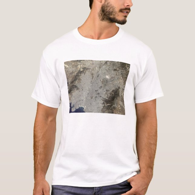 Sant-färg satellitvy över centrala Aten Tee Shirt (Framsida)