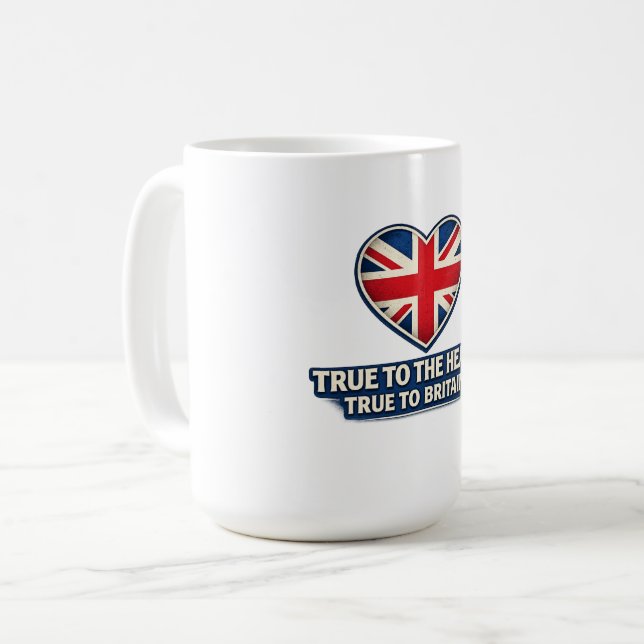 Sant för hjärtat, sant för Storbritannien – Union  Kaffemugg (Framsida vänster)