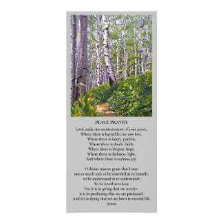 Sant Francis of Assisi Peace Prayer Sympathy Card Reklamkort