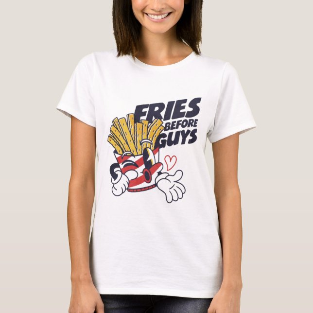 Sant kärlek kommer med pommes frites t shirt (Framsida)
