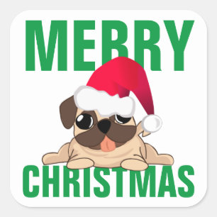 Sant Pug Hund Jul Etikett