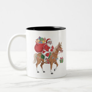sant ride on a horse customised mug design  Två-Tonad mugg