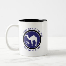 Sant själv - Lila/svart design Två-Tonad Mugg