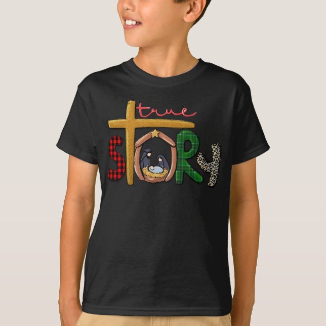 Sant story jul Manger Ntivity Scene Buffalo T Shirt (Framsida)