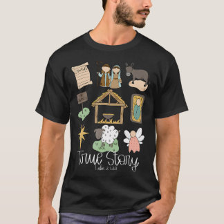 Sant Story Ntivity jul Baby Gud Jesus Chris T Shirt