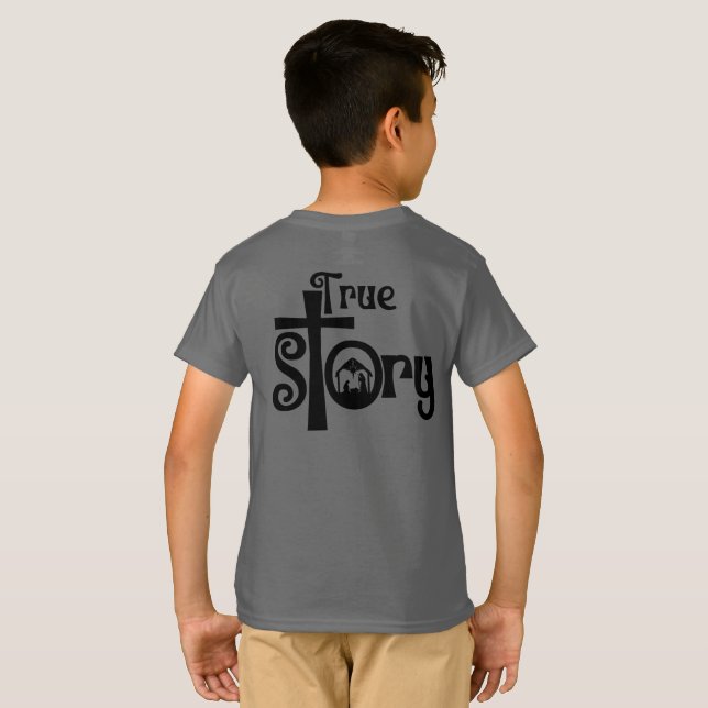 Sant story Ntivity jul Boy Girl Child's T Shirt (Hel baksida)