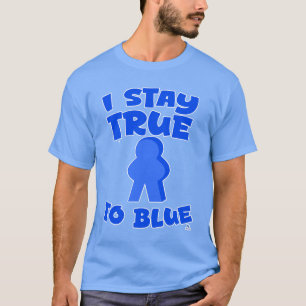 Sant till blå spelarens färg t shirt
