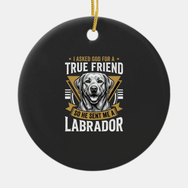 Sant vän labrador hund julgransprydnad keramik (Framsidan)
