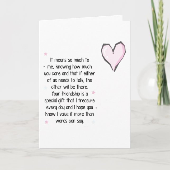 SANT VÄNSKAP ***GRATTIS PÅ FÖDELSEDAGEN**** KORT (Framsida)