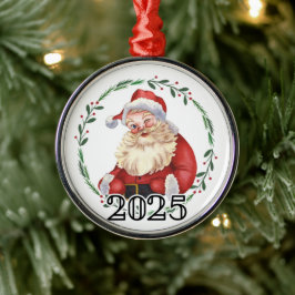 Santa 2025 julgransprydnad metall