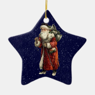 Santa & 3 Wise Manar, julstjärna och Snö Ornament