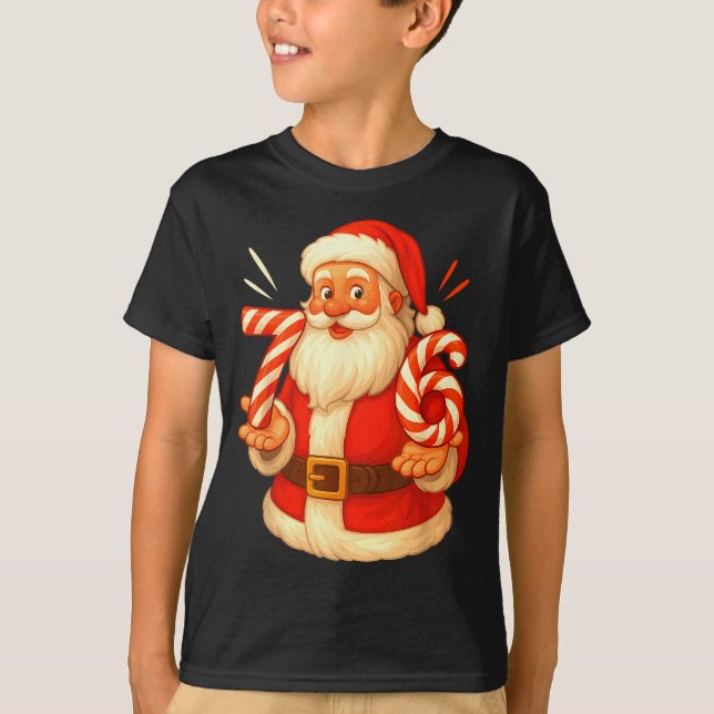 Santa 67 Candy Cane Six Seven Santa Claus Funny Ch T Shirt (Framsida)