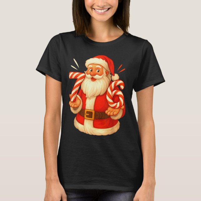 Santa 67 Candy Cane Six Seven Santa Claus Funny Ch T Shirt (Framsida)