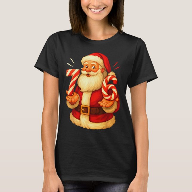 Santa 67 Candy Cane Six Seven Santa Claus Funny Ch T Shirt (Framsida)
