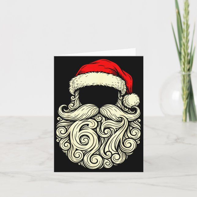 Santa 67 Hidden In Beard Christmas  Kort (Framsida)