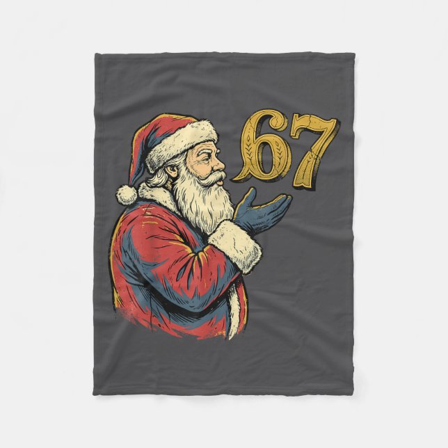Santa 67 Number Funny Christmas Meme Se  Fleecefilt (Framsidan)