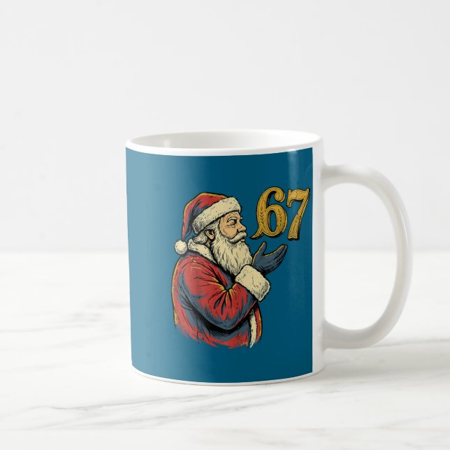 Santa 67 Number Funny Christmas Meme Se  Kaffemugg (Höger)
