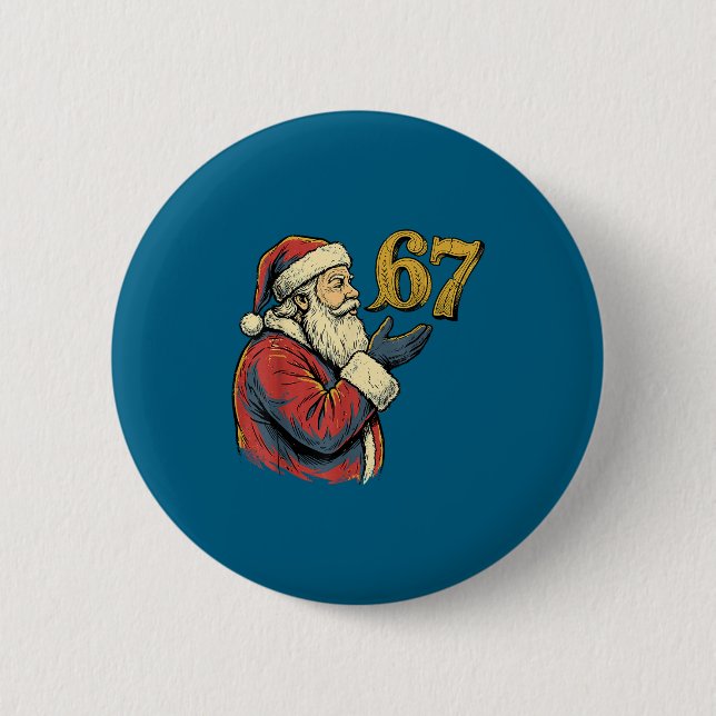 Santa 67 Number Funny Christmas Meme Se  Knapp (Framsida)