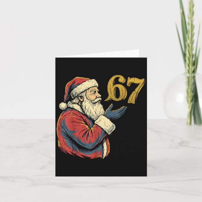 Santa 67 Number Funny Christmas Meme Se  Kort (Framsida)