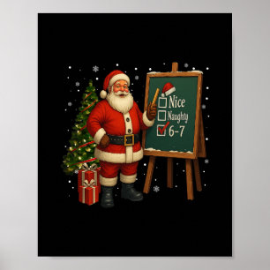 Santa 6-7 Meme Snäll Elak 67 Jul Hjärnrot Poster