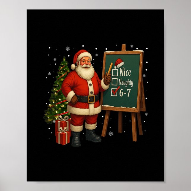 Santa 6-7 Meme Snäll Elak 67 Jul Hjärnrot Poster (Framsidan)