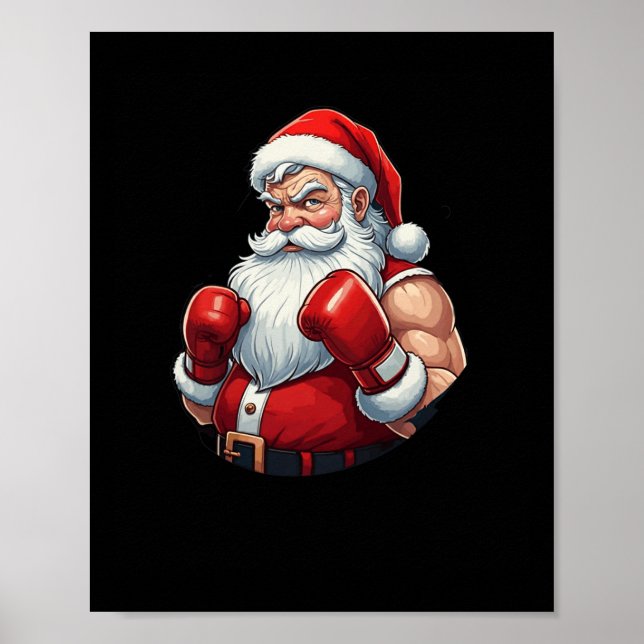 Santa A Boxer Funny jul Boxing Ho-ly Knoc Poster (Framsidan)