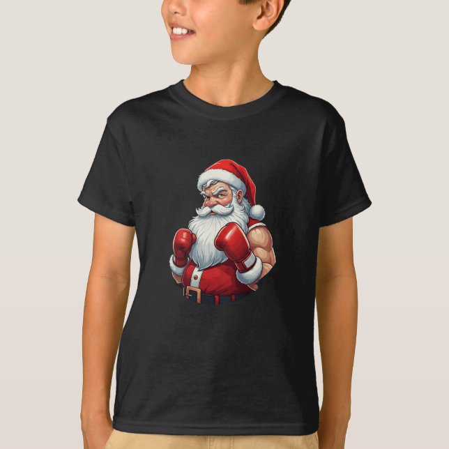 Santa A Boxer Funny jul Boxing Ho-ly Knoc T Shirt (Framsida)
