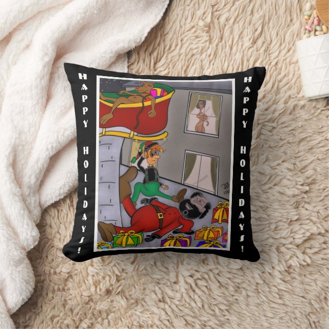 Santa Accident Funny Dekorativ kudde (Filt)
