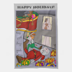Santa Accident Kitchen Towel Kökshandduk