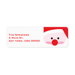 "Santa" adressetiketter Returadress Etikett