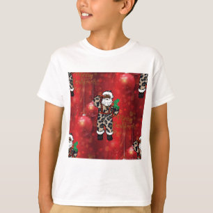 Santa african leopard claus red t shirt