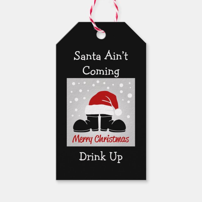Santa Ain kommer inte med Gift Märkre Presentetikett (Framsidan)