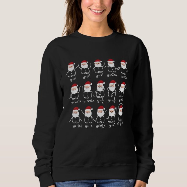 Santa Algebra Dance Graph Math Teacher Equation X T Shirt (Framsida)