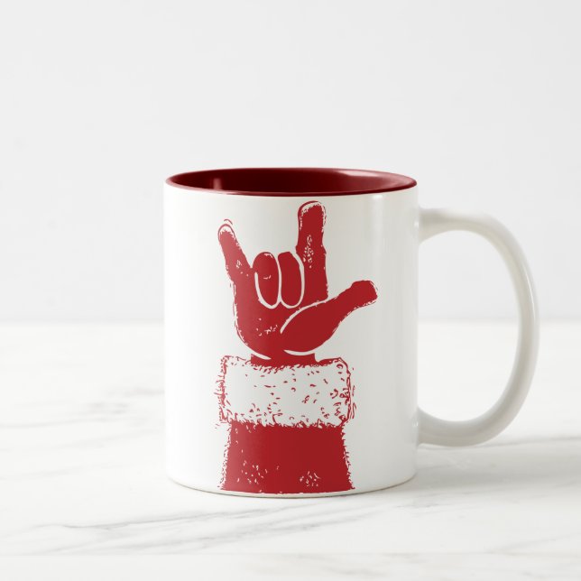 Santa älskar dig Två-Tonad mugg (Höger)