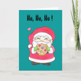 Santa älskar kakahälsningkortet helgkort