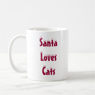 Santa älskar kattmuggen kaffemugg