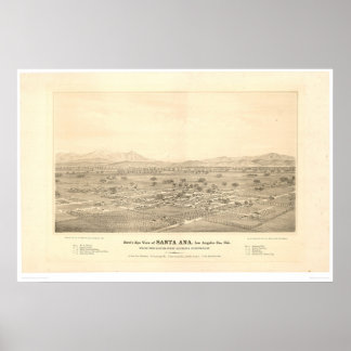 Santa Ana, CA. Panoramisk Karta (1579C) Poster