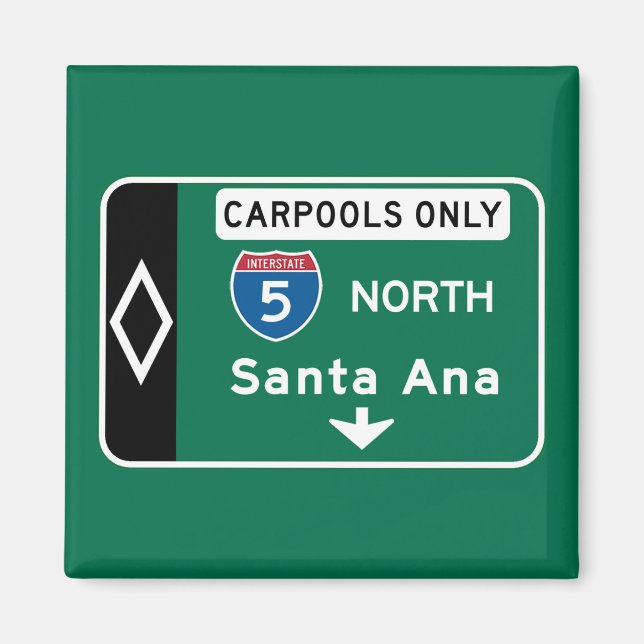 Santa Ana, CA Road Sign Magnet (Framsidan)