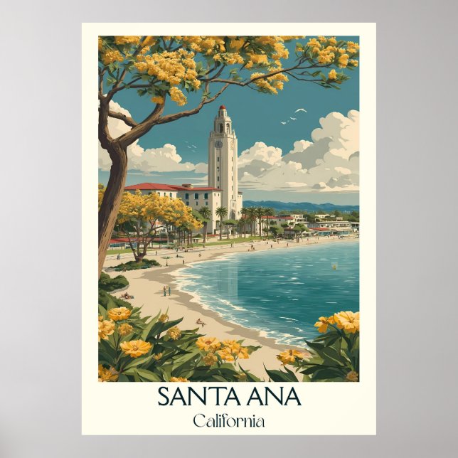 Santa Ana California Art Print | Historik Uppdrag Poster (Framsidan)