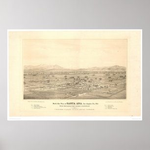 Santa Ana panorama- karta för CA. (1579C) Poster