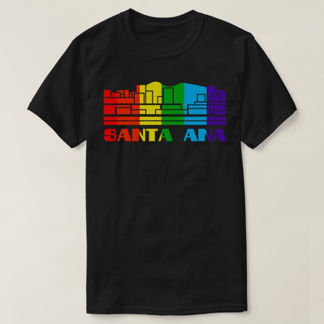 Santa Ana-Pridet Santa Ana LGBT-stöd för HGBTQ T Shirt (Design framsida)