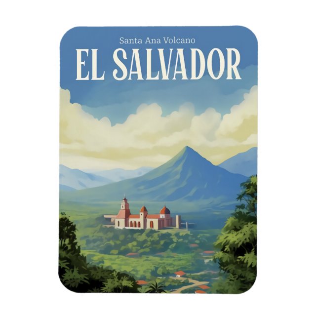 Santa Ana Volcano El Salvador Travel Souvenir Magnet (Vertikal)