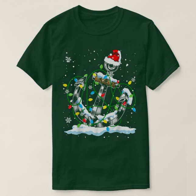Santa Anchor Coola jul Ljus Boeing Sailing T Shirt (Design framsida)