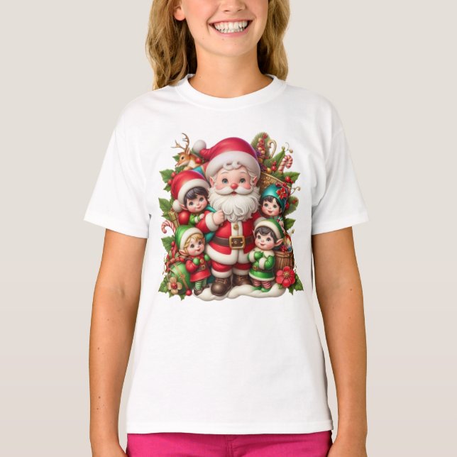 Santa and children  t shirt (Framsida)