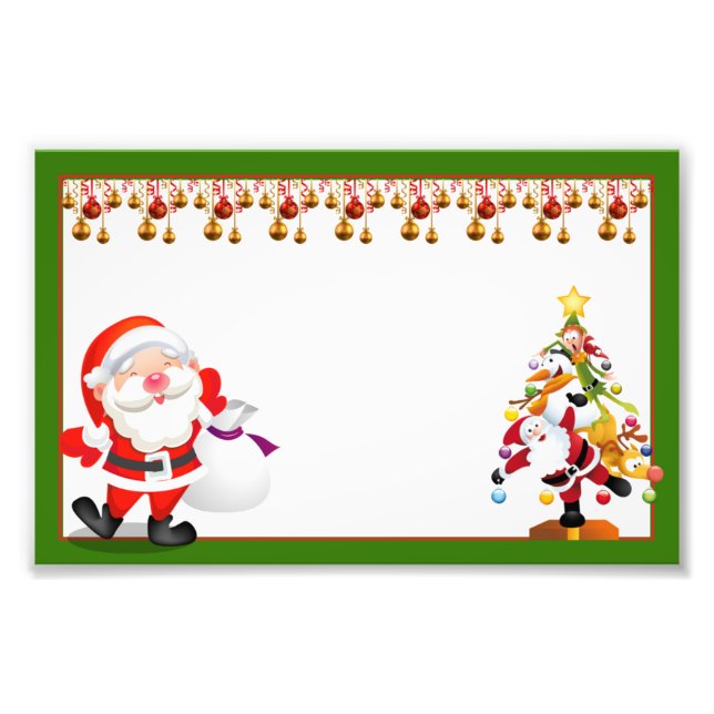 Santa and christmas ornaments fototryck (Framsidan)