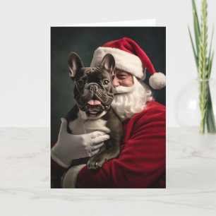 Santa and Fransk Bulldog Helgkort
