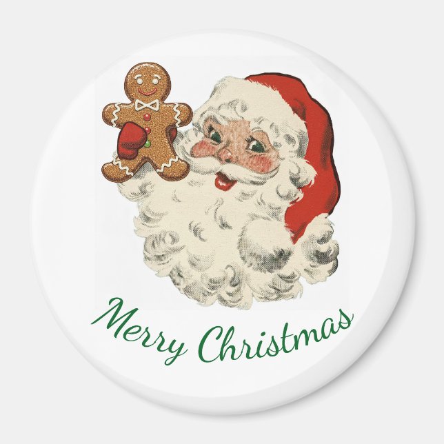 Santa And Gingerbread Man Magnet (Framsidan)