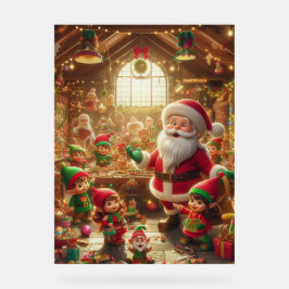 Santa and His Elves in The Christmas Workshop Wall